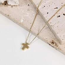 Cross Necklace For Women, Dainty 18K Gold Plated/Sterling Silver Small Cross Pendant Necklace Simple Gold Cross Necklaces For Women  Faith Jewelry Gift2025 - 盒鏈十字金 - 查看 2