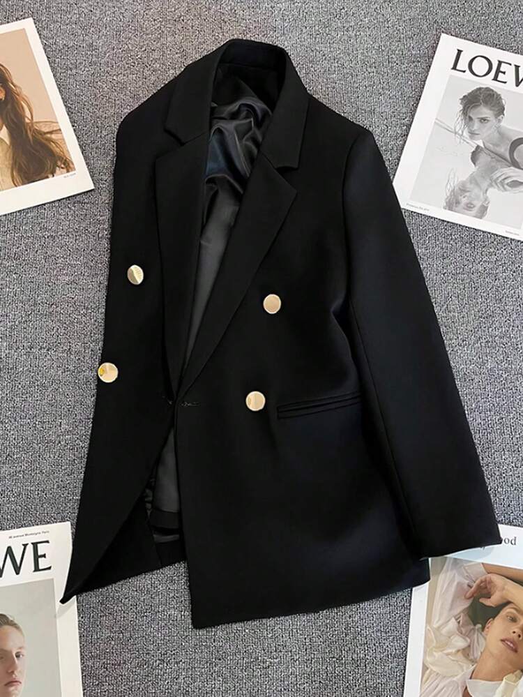 新款秋季女士个性化黑色西装外套。这款西装外套融合了时尚风格和阳光气息，适合约会、派对、婚礼和节日庆典，也可作为女士外套穿着，尤其适合圣诞节、春季、情人节、狂欢节、海滩和生日等场合。 - 黑色 - 查看 9