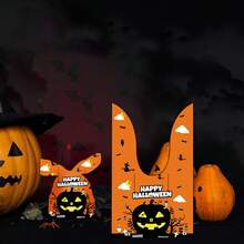 50 Pieces Halloween Rabbit Ear Snack Bag Halloween Rabbit Ear Candy Gift Bags Rabbit Goody Bags Halloween Bags Party Supplies - Pumpkin - View 5