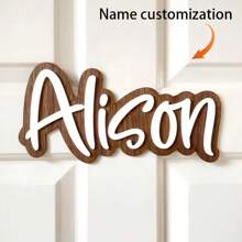 1pc Personalized Wooden Name Plate, No Electricity Needed, Customized Letter Wall Decor, Boho Style, Suitable For Living Room, Bedroom, Unique Customized Gift For Birthday, Party, Wedding, Graduation, Christmas, Halloween
