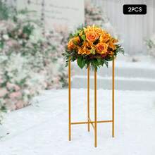 2 Pack Wedding Flower Stand Metal Display Holder For Ceremony Party Decor Centerpiece Display - Gold - View 11