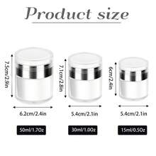 3 Pcs Airless Pump Jars Mixed, Empty Makeup Containers, Refillable Vacuum Bottle Dispenser For Cream, Travel Bottles For Toiletries, Leak Proof Air Pump Jar For Cream Lotion, Eye Cream, Liquid, Foundation, Shampoo - 3 件裝 - 查看 2