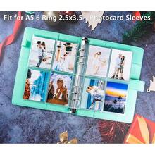 A5 PU Leather Binder Cover With Magnetic Buckle Closure, 6 Ring Personal Notebook For Organizing Planner Refill Pages, Photo Card Sleeves, Multi-Functional Card Collector-826103 - 綠色 - 查看 7
