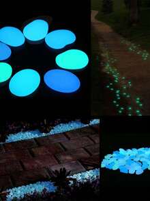 500/200pcs-Luminous Pebbles,Glow In Dark Rocks Luminous Stone Garden Accessories Micro Landscape Fish Tank Decoration Outdoor Patio Lawn Yard Kit Pebble Vase Stuffing Glow In The Dark Garden Pebbles Stones Rocks For Yard And Walkways Decor DIY Decorative Luminous Stones