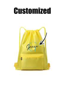 Customizable Name Drawstring Backpack - Personalized DIY Letters/Logo/Patterns, Soft Shell With Fitness Pockets, Adjustable Drawstring Closure,Sports Bag, Swimming Bag, Gym Bag, After School Club Bag Multi-Functional