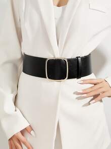 1条复古美式风格女士PU皮腰带，做旧金属扣红色皮革工艺，适合休闲、牛仔裤、卡其裤等日常穿着，时尚百搭，户外活动、聚会、派对、圣诞节、情人节、返校季、万圣节、音乐节、秋冬季配饰、四季皆宜的穿搭，适合女性、青少年、母亲、日常通勤、度假、毕业礼物、生日等场合。 - 方扣紅色 - 查看 2