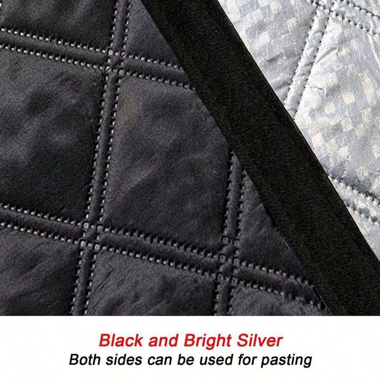 1pc Heat Insulation Blackout Curtain, Winter Windproof Thermal Curtain, Soundproof Insulating Curtain, Summer Bathroom Kitchen Bedroom UV Protection Sunshade, Seal Window, Blackout Soundproof, Easy Installation With Hook And Loop No Drilling Required - Black and White - View 8