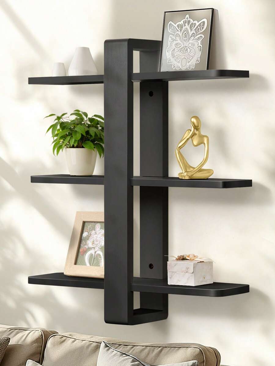 Sich hin- und herbewegende Regale für an der Wand befestigte Regaleinheit Alle Kiefernholz 3-Tier großes Moderne 20in,Regal für Schlafzimmer Wohnzimmer Büro Badezimmer Wohndekoration Speicher Pflanze Fotoanzeige