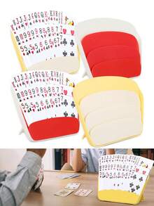 4-Piece - Playing Card Holder, Hands-Free Playing Card Holder Tray With Foldable Table Stand, Fan-Shaped 3-Tier Design, Suitable For Card Games, Poker Parties And Family Card Game Nights. - Multicolor - View 2