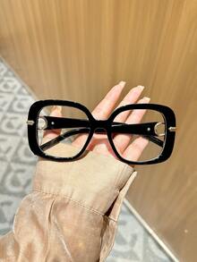 1pc Women's Fashion Hollow Frame Eyeglasses - Clear - View 3