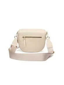 Minimalist Double - Zip Crossbody Bag – Roomy Compartments For Daily Must - Haves, Perfect For Commutes, Outings & Errands - Màu be - Xem 11