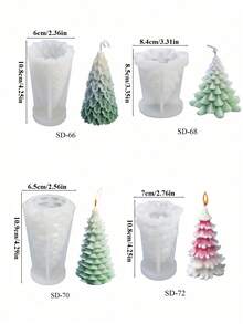 1/4 Stücke Weihnachtsbaum Silikonformen - DIY 3D Kerzen/Seife/Schokolade Herstellungsset - Baby Shower Gastgeschenke & Weihnachtsdeko Bastelzubehör