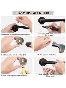 一套5件哑光浴室五金套装，304不锈钢圆形壁挂式 - 包括16英寸毛巾杆、卫生纸架、3个浴袍毛巾挂钩、浴室配件套装、卫生纸架、浴室配件套装、浴室配件、浴室套装 - 彩色 - 查看 10