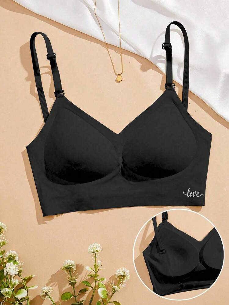 Backless Push-Up Bra With X-Back & Adjustable Straps. Thin Seamless Style For A/B Cup, Perfect For Wedding And Formal Wear. - Black - View 1