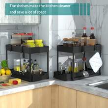 1 pieza Estantería de almacenamiento tipo cajón, Estantería de almacenamiento de montaje, Estantería de almacenamiento de uso múltiple, Para contenedor de clasificación de artículos de escritorio blanco/negro, Organizador modular, Estantería de espacio de trabajo versátil - Negro-1 pieza - Ver 2