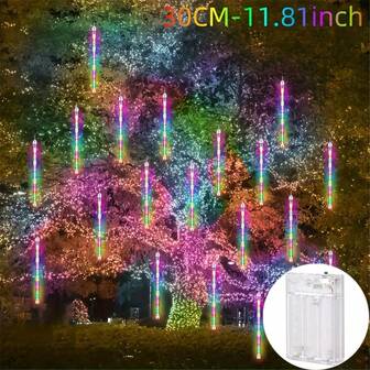 8 Rör LED Meteorregn Fe Julbelysning Batteridriven 2025 Heminredning Bröllop Juldekoration 30cm