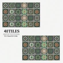 24 pièces Autocollants muraux de style bohème pour cuisine, salle de bain et entrée, imperméables et résistants à l'humidité. Autocollants de carrelage PVC autoadhésifs décoratifs. Papier peint, décoration murale, décoration de chambre, décoration de cuisine, décoration de la maison