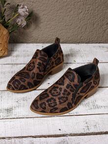 Zapatos de vestir casuales, cómodos y antideslizantes para mujer, con estilo retro británico, punta afilada, tacón grueso, unicolor, elásticos y versátiles - Multicolor - Ver 4