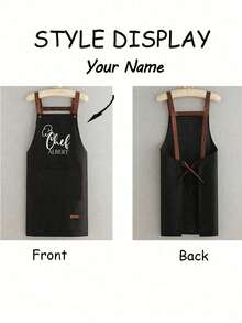 1pc Customized Kitchen Cooking Apron, Customizable Printed - Personalized Cooking Apron, Customizable Logo Apron, Chef Apron, Customizable Name Apron, Baking Gift, Barbecue Apron, Kitchen Apron, Modern Polyester Oil-Proof Apron, Black Kitchen Apron, Polyester Apron, Suitable For Garden, Kitchen And Housework, Ideal For Home And Restaurant