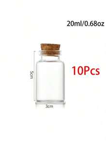 1/10/20 件/批迷你透明玻璃瓶婚礼祝福罐生日派对 DIY 圣诞装饰礼品瓶、装饰/旅行配件（瓶宽 30 毫米）