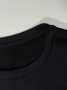 Hillman Women's Plus Size College Style Logo 250g Casual Sweatshirt - Vibrant Red Gold Letter Print, EST1883 Design, Long Sleeve Crew Neck Pullover, Autumn Winter Style, Machine Washable - 黑色 - 查看 3