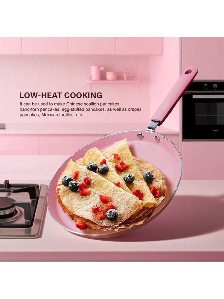 Set Pentole E Padelle Antiaderenti In Ceramica Rosa Cipria - 5 Pezzi Con Rivestimento Grigio Scintillante, Compatibili A Induzione