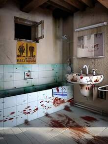 1Pc Halloween Sticker For Bathroom Toilet Stickers Halloween Fright Night Horror Mural Adhesive Party Decoration Wall , Halloween Decorations