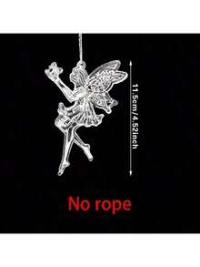 5 pezzi Pendente in cristallo acrilico, pendente decorativo appeso 2D, per decorazione matrimonio, balcone e giardino, catturatori di luce scintillanti, ornamenti angeli di Natale in acrilico, pendente ali di angelo, decorazione appesa a forma di angelo, adatto per albero di Natale, Capodanno, compleanno, matrimonio, Natale, decorazione atmosfera natalizia, decorazione natalizia (senza corda)