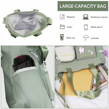 Big Crossbody Bags Women Ita Bag, Two Tone Square Bag,Street & Japanese Style Women Bag,Perfect For Outdoors,Travel & Back To School,Best Friend Birthday Gift, Shoulder Bag For School,Casual Daily Commuter Shopping Bag - 綠色 - 查看 4