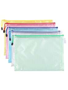 1 Peça/5 Peças Bolsa de Zíper Transparente de Mão para Escritório, Bolsa de Informações para Estudantes, Bolso de Zíper para Organização e Armazenamento - Perfeito para Bordado Cruzado, Jogos de Quebra-cabeça, Viagem, Escola, Jogos de Tabuleiro e Suprimentos de Escritório - Tamanho A4, De Volta às Aulas