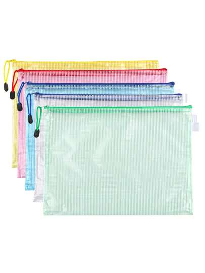 1 Peça/5 Peças Bolsa de Zíper Transparente de Mão para Escritório, Bolsa de Informações para Estudantes, Bolso de Zíper para Organização e Armazenamento - Perfeito para Bordado Cruzado, Jogos de Quebra-cabeça, Viagem, Escola, Jogos de Tabuleiro e Suprimentos de Escritório - Tamanho A4, De Volta às Aulas