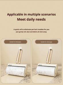 1 套可重复使用的除毛器，含替换纸，家居及宠物毛发清洁工具，滚筒刷适用于衣物、床上用品、沙发（高效去除毛发，滚筒可水洗） - 彩色 - 查看 3