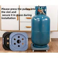 1pc Adjustable Plastic Bucket Base With Caster Wheels, Heavy Duty Mobile Stand, Suitable For Water Bottles And Gas Cylinders, Multi-Functional Kitchen Storage Rack - Multicolor - View 5