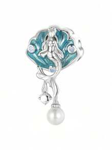 1 Pc Marine Series Pearl Shell & Conch & Turtle & Crab & Octopus & Mermaid & Dolphin & Drifter Bottle Beaded Pendant,Women DIY Bracelets And Necklaces Fine Jewelry Making Gifts Holiday Series Valentine's Day