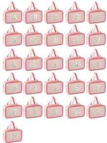 Transparent PVC Toiletry Bag Letters Makeup Bag Waterproof Travel Toiletry Bag Letter Zipper Waterproof Makeup Storage Bag Cosmetic Organizer Bag Organizing & Storage Portable Cosmetic Travel Bag Latter Print Travel Essentials For Holiday Vacation Bag For School Cruise Essentials Toiletry Bag For Women Wash Bag For Travel For Bathroom Large Capacity For Men For Women