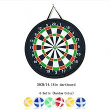 这款大型双面飞镖靶专为儿童设计，是一款趣味十足的派对游戏玩具，配有粘性球和飞镖！内含8个粘性球，适合儿童球类游戏，也适用于室内/室外/花园/棋盘游戏以及各种趣味派对活动。是送给3-12岁男孩女孩的完美生日礼物，也非常适合圣诞节和万圣节！ - 彩色 - 查看 15