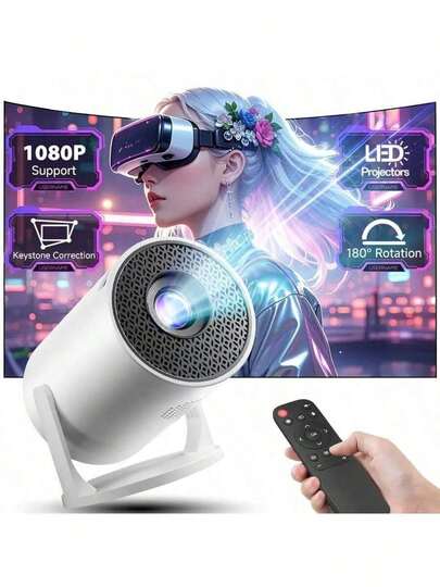 Mini Home Theater Projector, Suitable For USB/3.5mm Headphone Jack, Supports Wired Screen Sharing For Smartphones And Tablets, Allowing You To Enjoy A Cinema-Like Experience At Home.