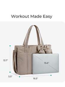 Versatile Multi - Color Tote Bag With Bow – Chic Design, Roomy Compartments, Fits Work, Shopping & Travel & Daily Errands - Black - View 8