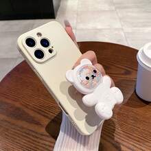 1个泰迪熊手机壳，奢华纯色硅胶材质，带挂绳，兼容三星、苹果11/12/13/14/15/16 Pro Max、三星S22/23/24/25+ UA04/A05/A14/A15/A24/A25/A34/A54 SA56/A36/A26、荣耀70/90/400/X56789abc、红米Note 14/13/12/1 Pro，防水防震防摔防刮，国际版，非国内版 - 白色 - 查看 5