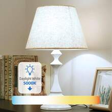 6/12/24 Pack A19 Bulb, 5000K Bright Daylight White, E26 Standard Base, 60W Equivalent LED Bulb, High Efficiency 9W, A19 Standard Bulb, 800 LM, 80+CRI, 15000 Hours, 120V Non-Dimmable, Modern Style Suitable For Bedroom, Living Room. - 白光 - 查看 5