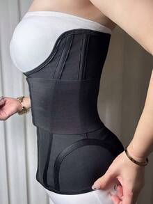 双层压缩腰部训练器，U型聚拢胸围，纤细腰身，适合运动健身