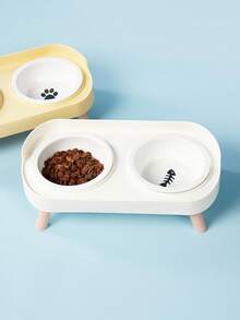 PETSIN New Cat/Dog Elevated Double Bowls, Integrated Food And Water Bowls On High Stand, Available In Plastic/Stainless Steel/Ceramic, Multiple Colors To Choose For Your Beloved Pets - Multicolor - View 7