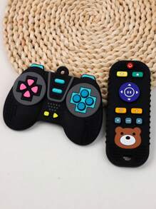 2pcs Silicone Teethers - Remote Control & Game Controller Teething Toys, Educational & Fun Sensory Chew Toys For 6-12 Months Babies