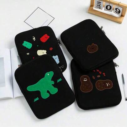 1个涤纶大容量收纳袋，可爱卡通设计，便携式拉链袋，可装纸巾、化妆品、口红、iPad等，适合日常通勤、购物、旅行等场合。 也可用作化妆包、化妆袋、化妆品收纳包、化妆品整理袋、旅行必备、化妆包、化妆包、旅行必备、化妆配件、小型化妆包、圣诞礼物、旅行、送给女性的旅行必备礼物、手拿包/小手提包、化妆品整理袋、化妆品收纳袋、化妆刷收纳袋、迷你收纳袋、大容量收纳袋、送给女性的礼物、圣诞礼物、送给女性的礼物创意