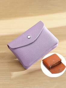 1PC Mini Vintage Vegan Coin Purse Zippered Credit Card Holder Authentic Card Holder, Genuine Card Holder Portable Card Holder And Women's Wallet - Brown - View 19