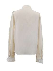 Áo kiểu thanh lịch cổ ren Pháp phối nhiều mảnh, thích hợp cho mùa xuân. - Màu be - Xem 3