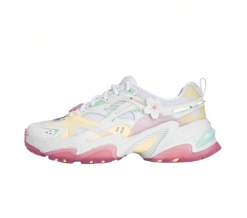 Skechers Women's Sakura Collaboration Thick Sole Chunky Sneakers, Panda Design - White/Multicolor - View 1