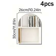 1pc/4pcs Cute Cat Shaped Mirrors, Square, Oval, Round, Arch Mirrors, Decorative Wall Stickers, Acrylic Material, Self-Adhesive Mirrors, Suitable For Bedroom, Living Room, Bathroom, Girls Room, Home Wall Decor