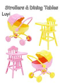 Mini Furniture Bedroom Micro Model Rocking Bed, Fence, Baby Stroller, Swing, Wooden Horse Decor (Bedside Bell Color Random), Dollhouse Accessories, Suitable For Decorating Toy House And Mini Miniature Scenes - Multicolor - View 5