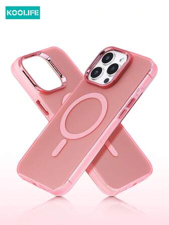 1pc Solid Color IMD Titanium Alloy Matte Finish Large Hole Magnetic Phone Protective Case, Lens Electroplated Edge, Anti-Slip Anti-Drop Fingerprint-Resistant, Compatible With IPhone 17 ProMax/17/17 Pro/17 Air/16/16 Pro/16 Plus/16 ProMax/12/12 Pro/12 ProMax/13/13 Pro/13 ProMax/14/14 Plus/14 Pro/14 ProMax/15/15 Pro/15 Plus/15 ProMax